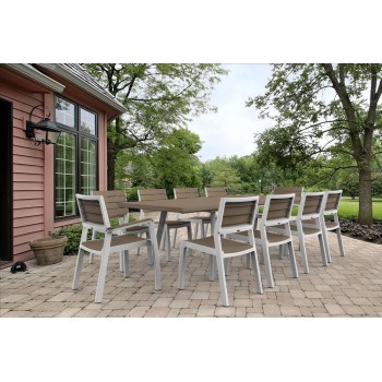 MESA KETER HARMONY RESINA INYECTADA RECTANGULAR EXTENSIBLE 76X240-100X90 CM MARRON OSCURO