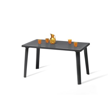 MESA IDEA EUROPE DOMINGO RESINA INYECTADA RECTANGULAR 73X130X75 CM ANTRACITA