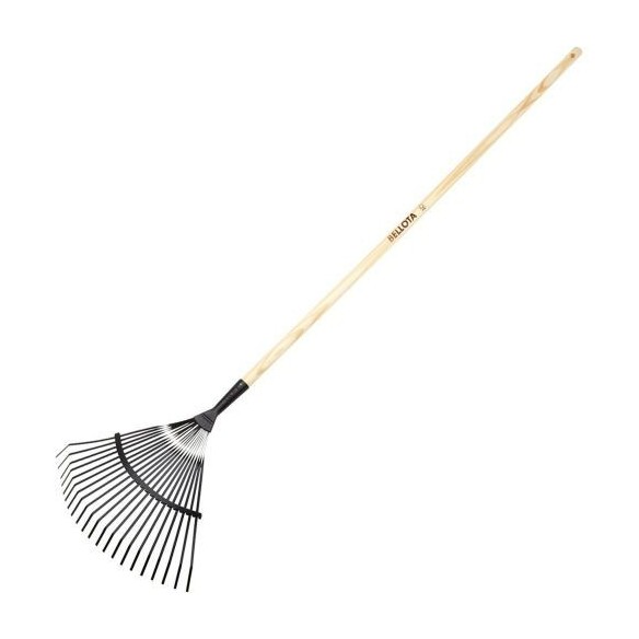 Escoba púas planas para limpieza de césped con mango madera FSC  / 3041CM