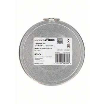 DISCO CORTE BOSCH X-LOCK WA 60 T BF INOX 115X1 MM 10U