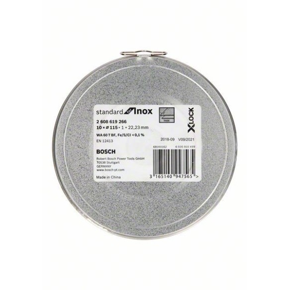 DISCO CORTE BOSCH X-LOCK WA 60 T BF INOX 115X1 MM 10U