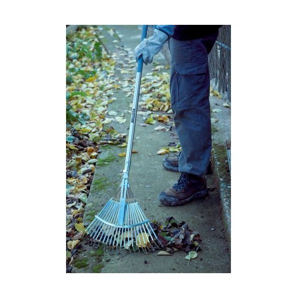 Escoba ajustable púa plana para limpieza de césped con mango aluminio / 3042CMA