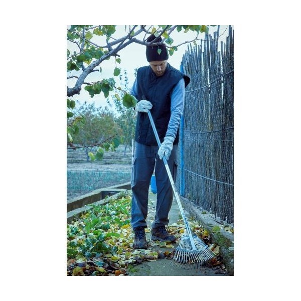 Escoba ajustable púa plana para limpieza de césped con mango aluminio / 3042CMA