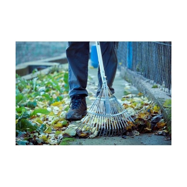 Escoba ajustable púa plana para limpieza de césped con mango aluminio / 3042CMA