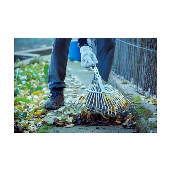 Escoba ajustable púa plana para limpieza de césped con mango aluminio / 3042CMA