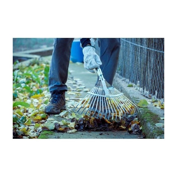 Escoba ajustable púa plana para limpieza de césped con mango aluminio / 3042CMA