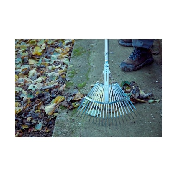 Escoba ajustable púa plana para limpieza de césped con mango aluminio / 3042CMA