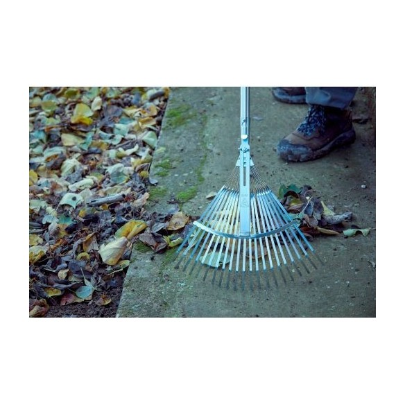 Escoba ajustable púa plana para limpieza de césped con mango aluminio / 3042CMA