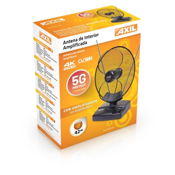 ANTENA INTERIOR ELECTRONICA UHF+VHF LTE-ANTI 5G