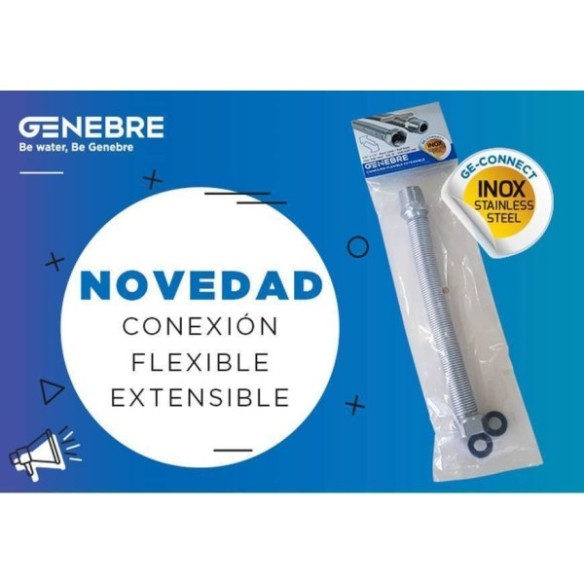 TUBO FLEXIBLE ACERO INOXIDABLE GECONNECT M1/2 F 1/2 40-80 CM