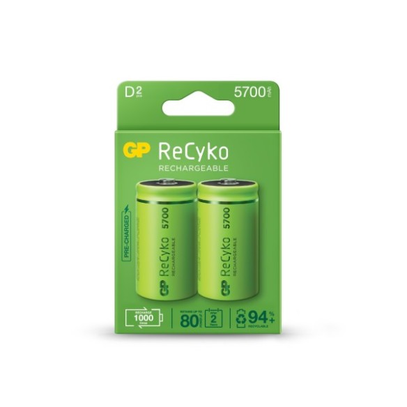 PILA RECARGABLE PRECARGADA RECYKO LR20-D 1