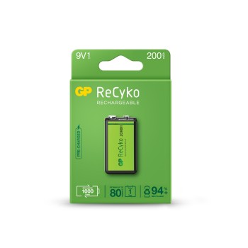 PILA RECARGABLE PRECARGADA RECYKO 6LR61 9V 200 mAh 1 UD