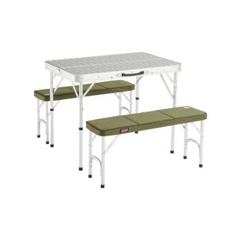 MESA DE CAMPING C/BANCOS  PACK AWAY PARA 4 ALUMINIO 90 x 57 x 70 CM