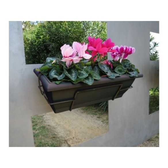 JARDINERA DE BALCÓN FLORIA 62S ANTRACITA 62X24X20CM
