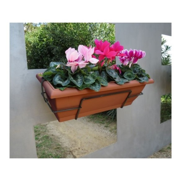 JARDINERA DE BALCÓN FLORIA 62S TEJA 62X24X20CM