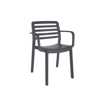 SILLA WIND POLIPROPILENO CON BRAZOS GRIS