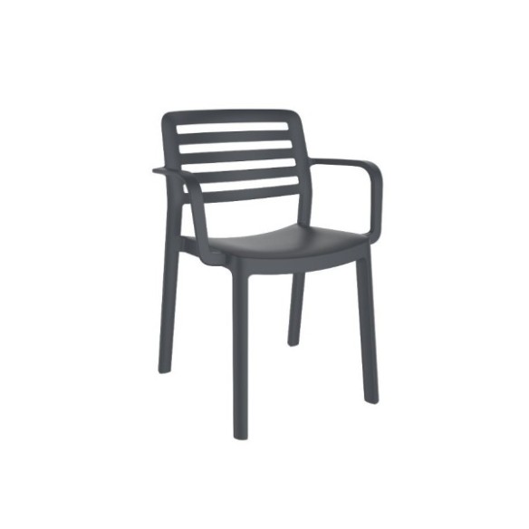 SILLA WIND POLIPROPILENO CON BRAZOS GRIS