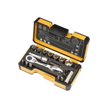 JUEGO HERRAMIENTAS XS CON MINI CARRACA 1/4” PUNTAS Y VASOS