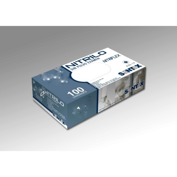 GUANTE NITRILO AZUL SIN POLVO T-G