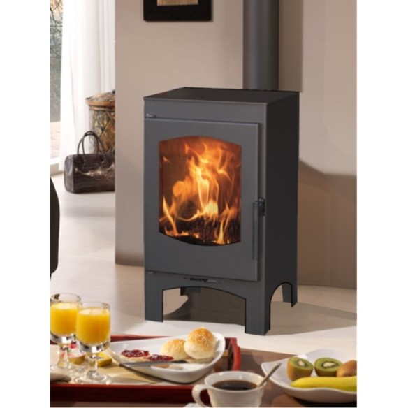 ESTUFA LEÑA PANADERO LUGANO ECODESING 6 KW  680x360x443