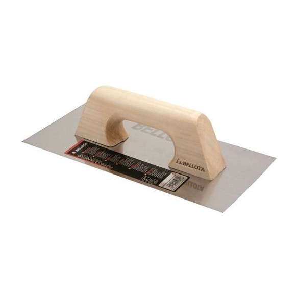 Llana recta inoxidable y afilada con mango madera para trabajos de acabado y yeso / 5861INOX