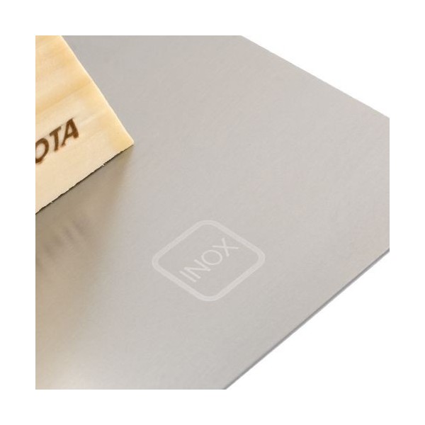 Llana recta inoxidable y afilada con mango madera para trabajos de acabado y yeso / 5861INOX