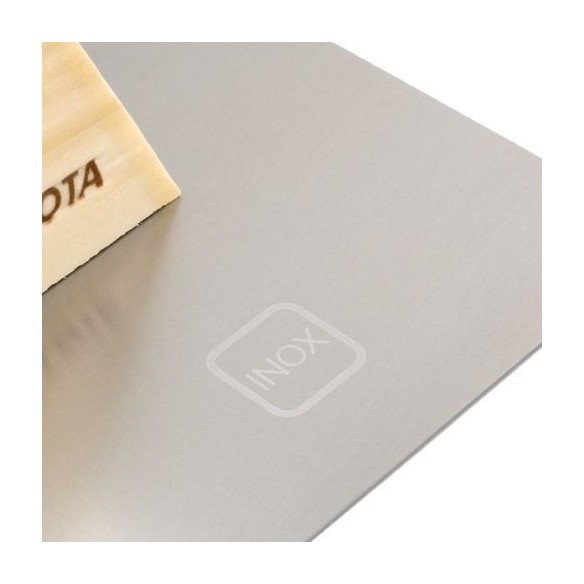 Llana recta inoxidable y afilada con mango madera para trabajos de acabado y yeso / 5861INOX