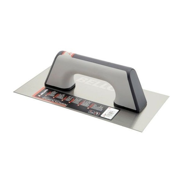 Llana recta inoxidable con mango bimaterial para trabajos de acabado y yeso / 5861BIMINOX