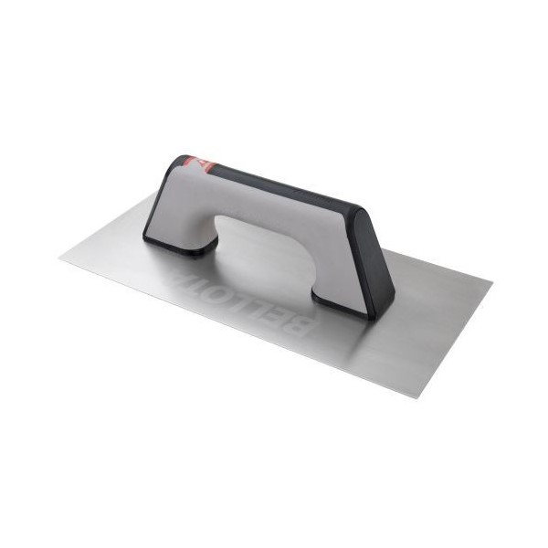 Llana recta inoxidable con mango bimaterial para trabajos de acabado y yeso / 5861BIMINOX