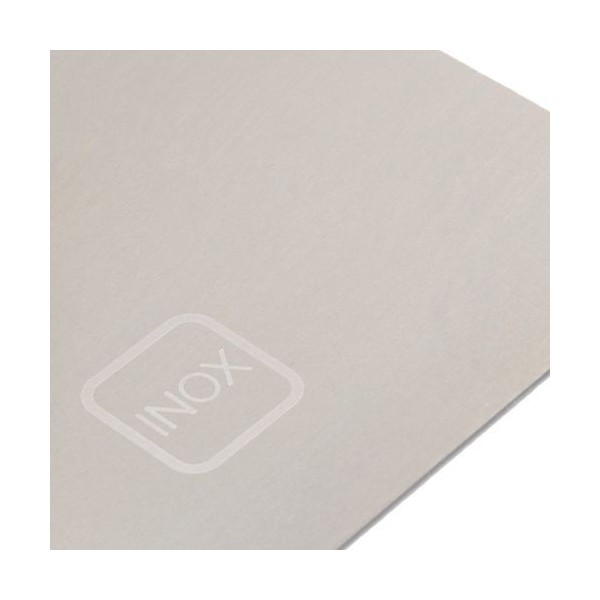 Llana recta inoxidable con mango bimaterial para trabajos de acabado y yeso / 5861BIMINOX