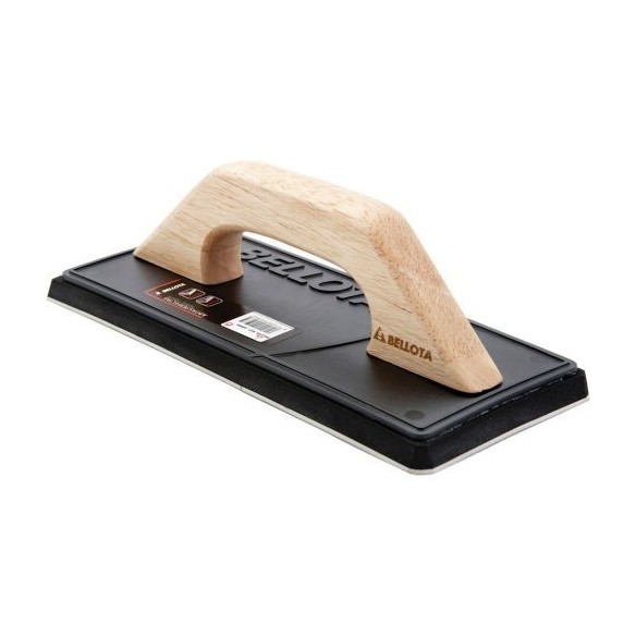 Llana goma media con mango madera para trabajos de rejunteo en alicatado y solado / 5898B