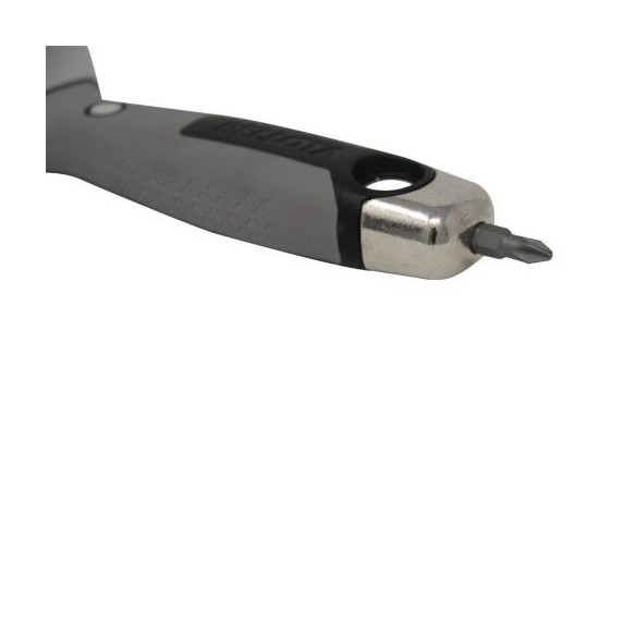 Espátula de acero inoxidable con mango bimaterial y punta para trabajos de rejunteo y remates en placa / 5894150PN