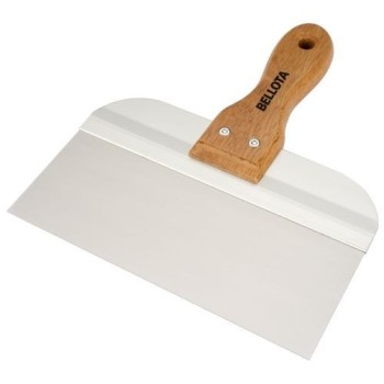 Espátula ancha americana de acero inoxidable con mango de madera para trabahos de rejunteo y remates en placa / 5895 2