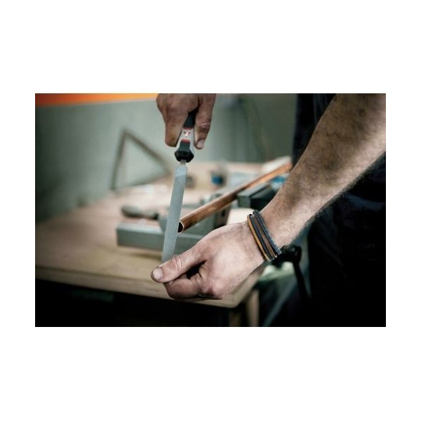 Lima mecánico plana punta con mango bimaterial / 4001MB