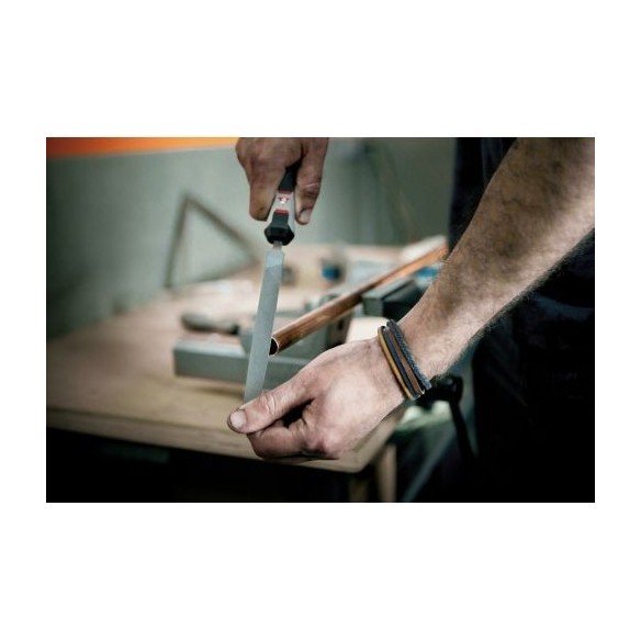 Lima mecánico plana punta con mango bimaterial / 4001MB