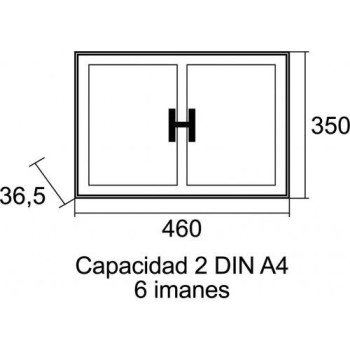 TABLÓN ANUNCIOS DISEÑO H ALUMINIO NATURAL 2
