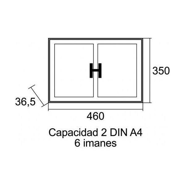 TABLÓN ANUNCIOS DISEÑO H ALUMINIO NATURAL