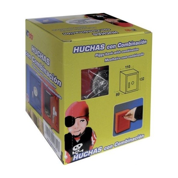 HUCHA CAJA FUERTE CON TRIPLE RULETA AMARILLA