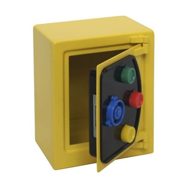 HUCHA CAJA FUERTE CON TRIPLE RULETA AMARILLA