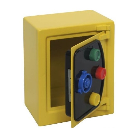 HUCHA CAJA FUERTE CON TRIPLE RULETA AMARILLA