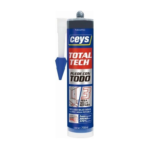 CEYS TOTAL TECH NEGRO CARTUCHO 290ML