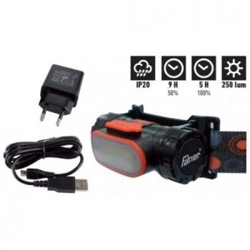 Linterna frontal recargable