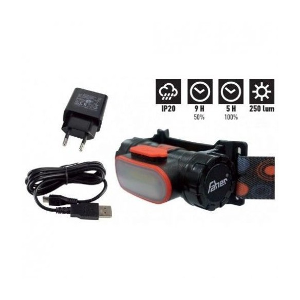 Linterna frontal recargable