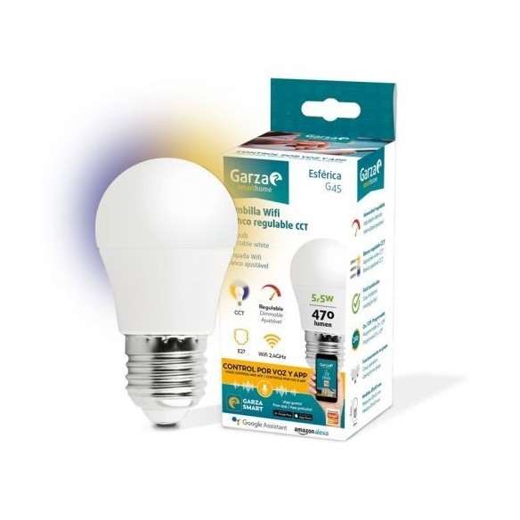 Bombilla WiFi Garza Esférica E27