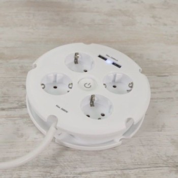 BASE MÚLTIPLE COMBI 4 TOMAS + 2 USB 2 2