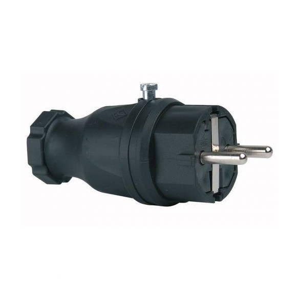 CLAVIJA DE GOMA 100% 16A NEGRA SIMON BRICO