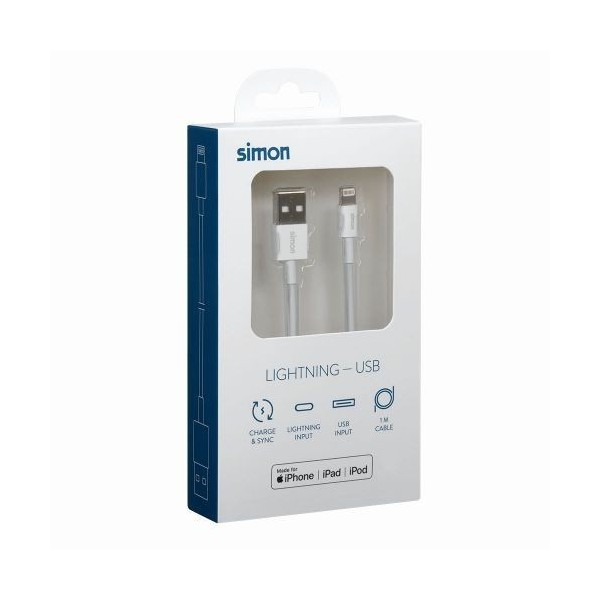 Cable Lightning - USB A Blanco 1M Simon