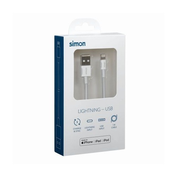 Cable Lightning - USB A Blanco 1M Simon