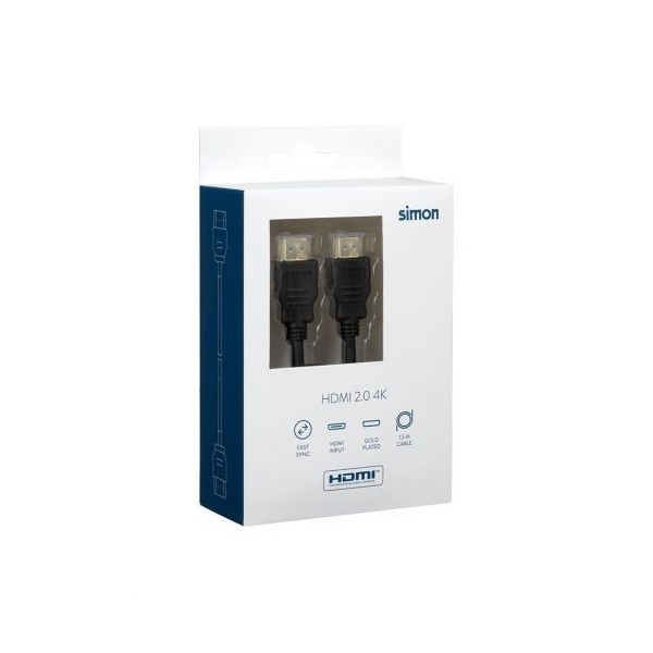 Cable HDMI 2.0 A-A Negro 1.5M Negro Simon
