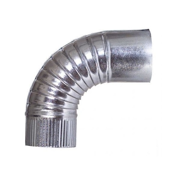 Codo galvanizado agrafado 90° diametro 110 mm